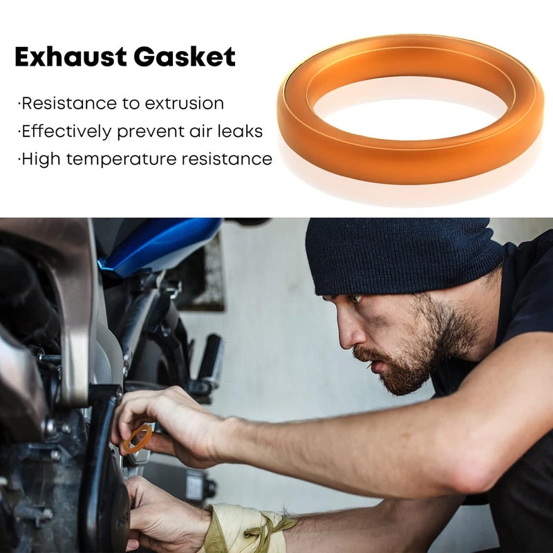 YOSOPP GY6 Exhaust Bronze Gasket for 50cc 70cc 90cc 110cc 125cc 150cc Scooters ATVs - GMB139 Engine Moped Quad 4 Wheeler Dune Buggy Go Karts Taotao Sunl Coolster Jonway Roketa Sandrail. - Image 3